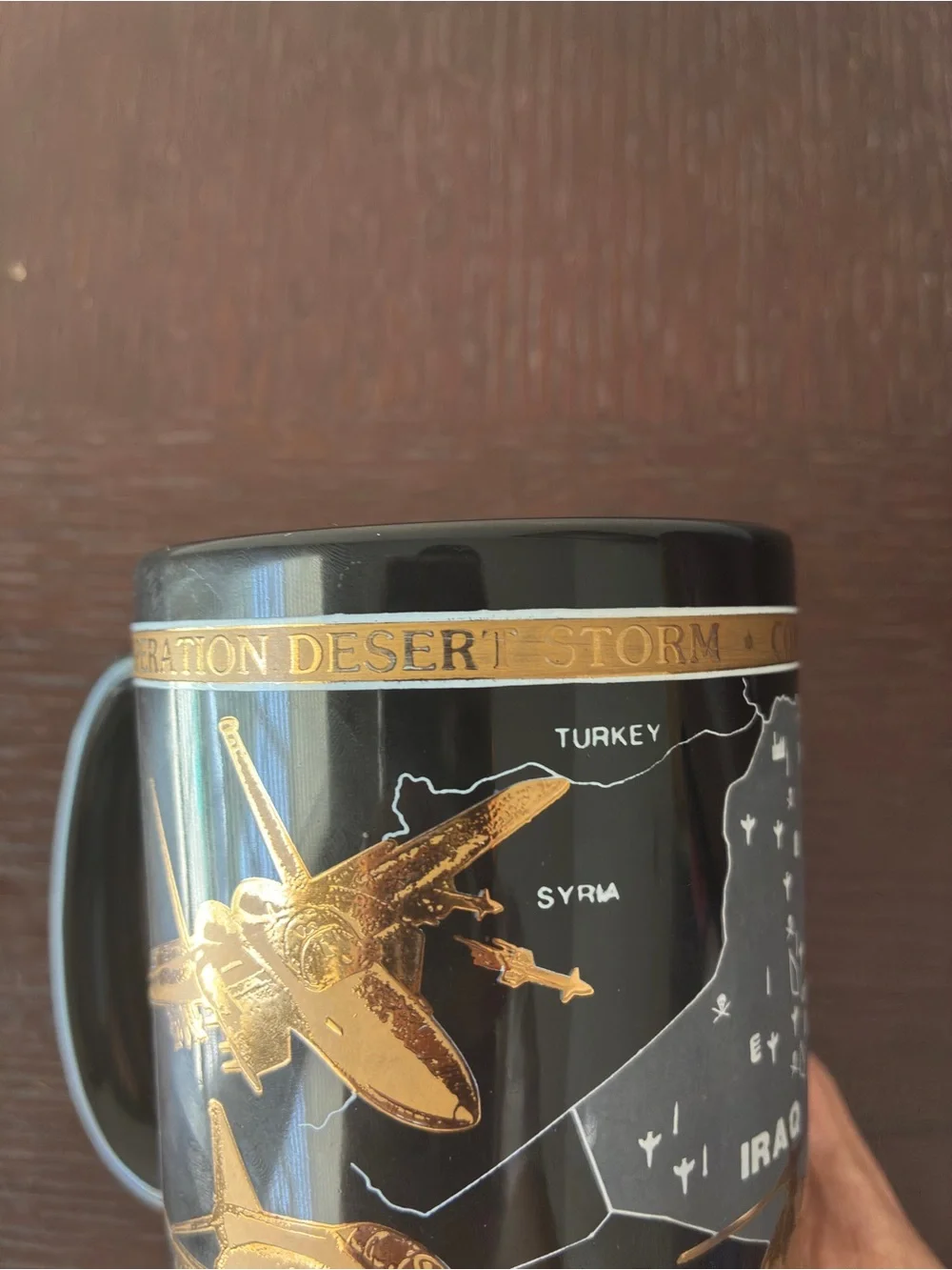 Vintage 1991 Kapan Kent 22k Gold Operation Desert Storm Kuwait Liberated Mug